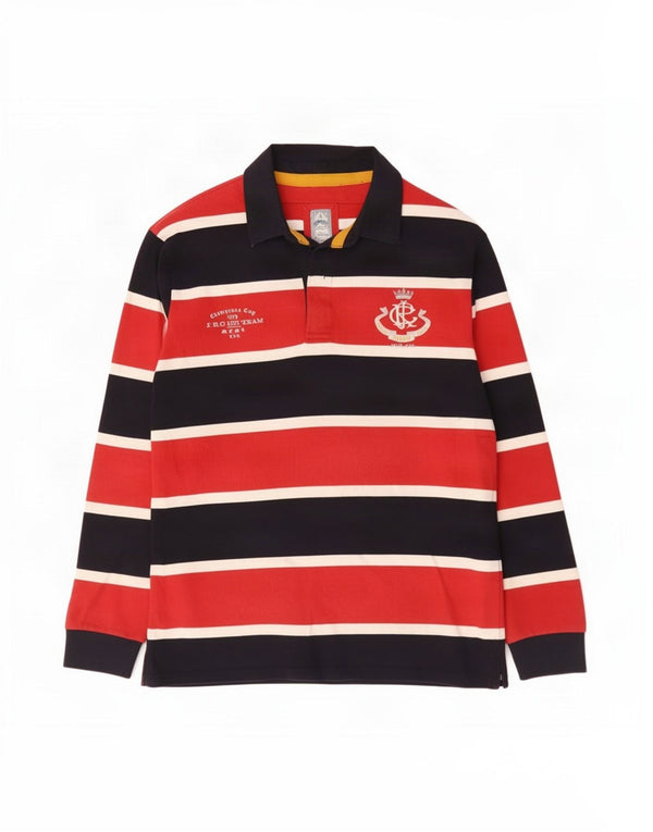 Polo da rugby da uomo con grafica a maniche lunghe Tom Joule, a righe nere grandi