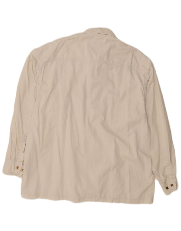 Camicia di jeans da uomo Berto Lucci XL in cotone bianco