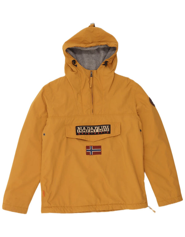 Giacca anorak da uomo con grafica geografica Napapijri UK 40 Large in nylon giallo