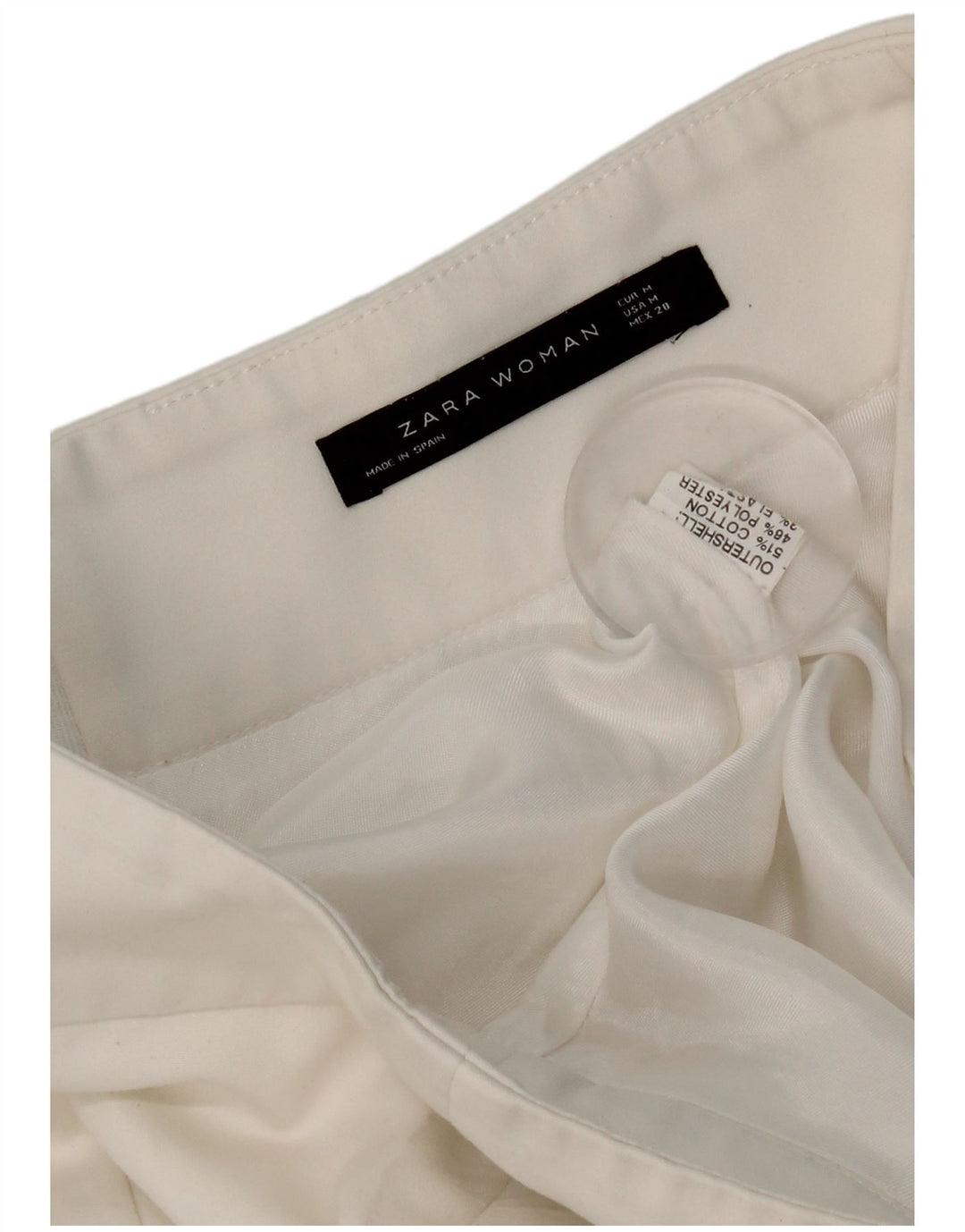 Minigonna Zara da donna media W28 in cotone bianco