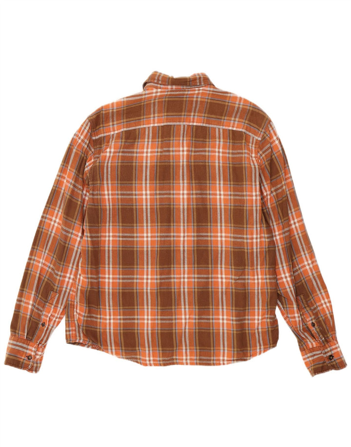 Camicia in flanella da uomo Timberland in cotone a quadri marrone medio