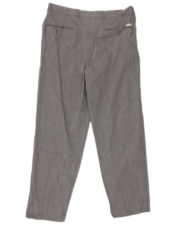 Pantaloni da Abito Dritti Trussardi Uomo IT 50 Large W34 L28 Cotone Grigio