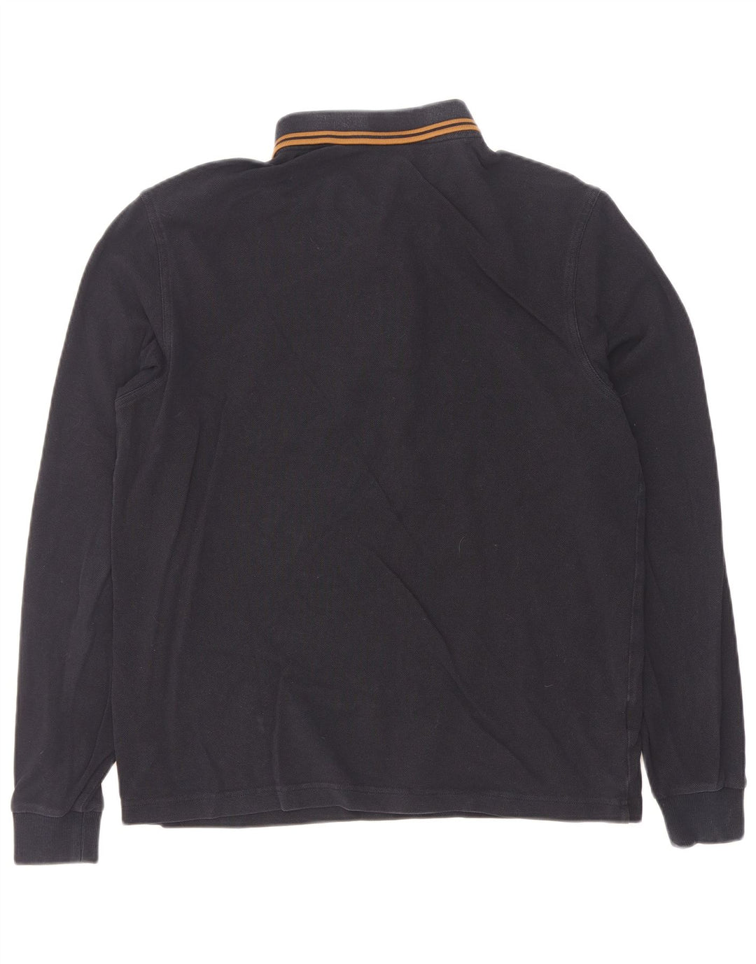 Polo da uomo a maniche lunghe Fred Perry in cotone a righe blu navy medio
