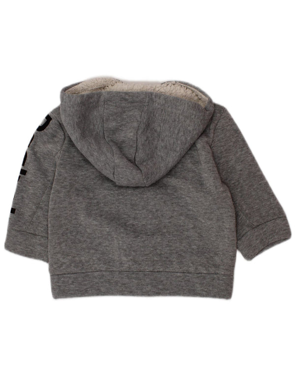 REEBOK Felpa con cappuccio con zip grafica per neonato 9-12 mesi in poliestere grigio