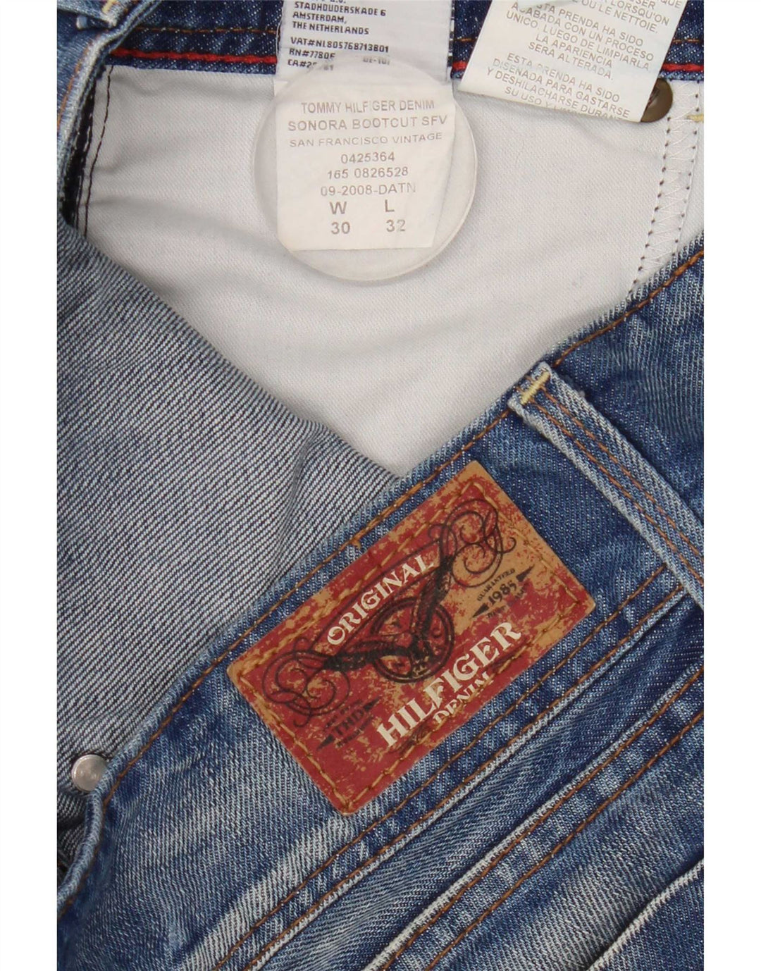 Jeans bootcut da donna Tommy Hilfiger W30 L32 cotone blu