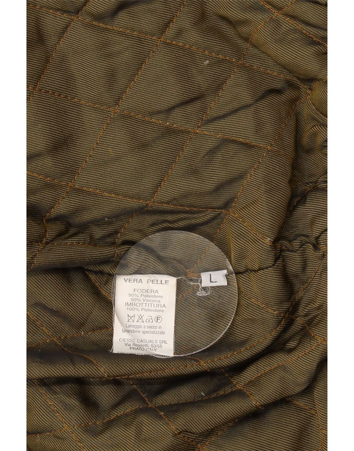 Giubbotto bomber in pelle scamosciata da uomo VINTAGE UK 40 grande in pelle marrone
