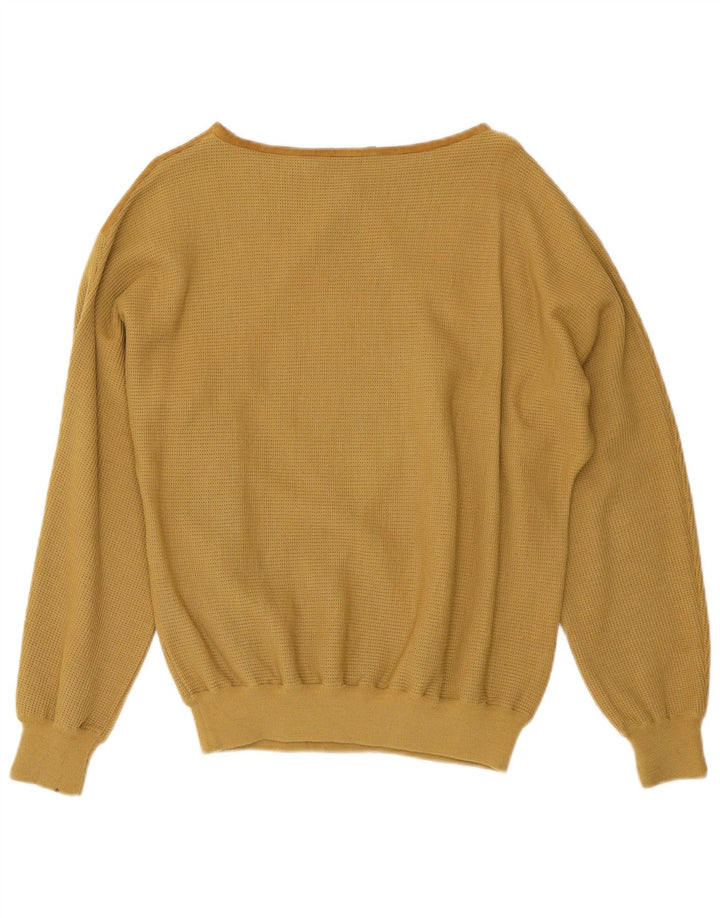 De Pletrl Maglione da uomo con scollo a barca in pelle scamosciata, beige medio, a rombi/diamante