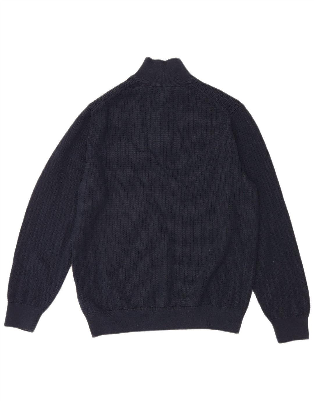 Gant Maglione da uomo con zip e collo grande in cotone blu navy
