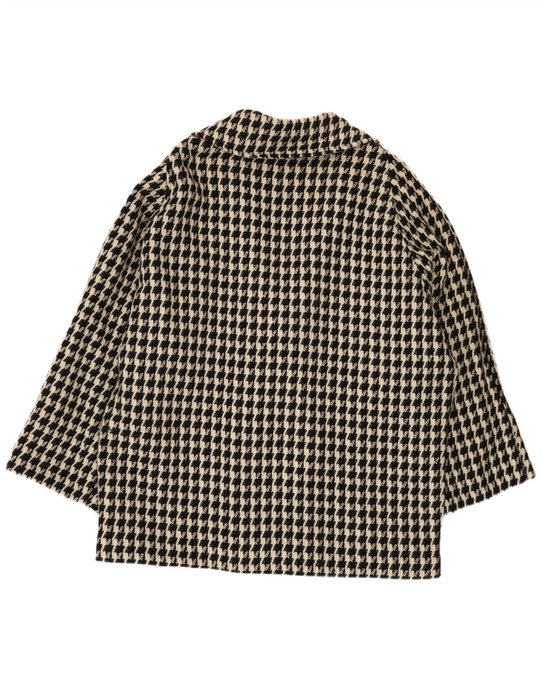 Giacca blazer oversize da donna VINTAGE UK 20 2XL pied de poule nero