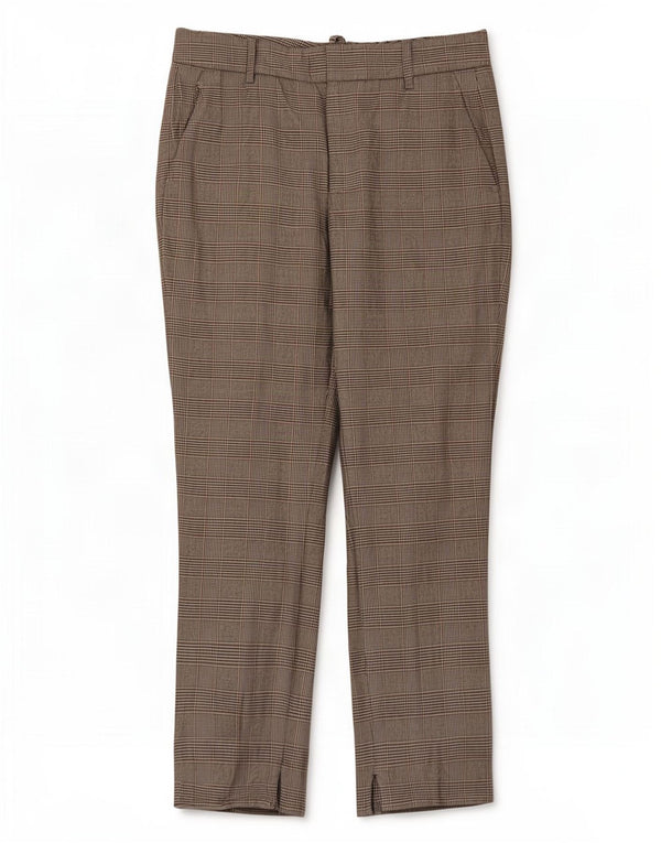 Pantaloni chino slim da donna Zara EU 36 XS W30 L28 grigio a quadri
