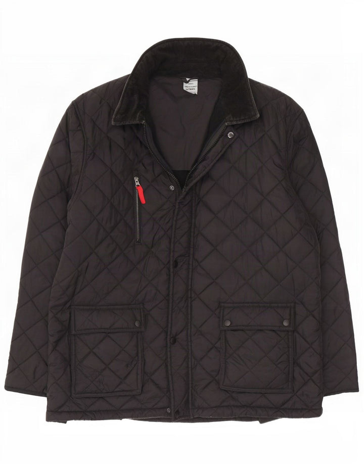 Giacca trapuntata vintage da uomo UK 42 XL nylon nero