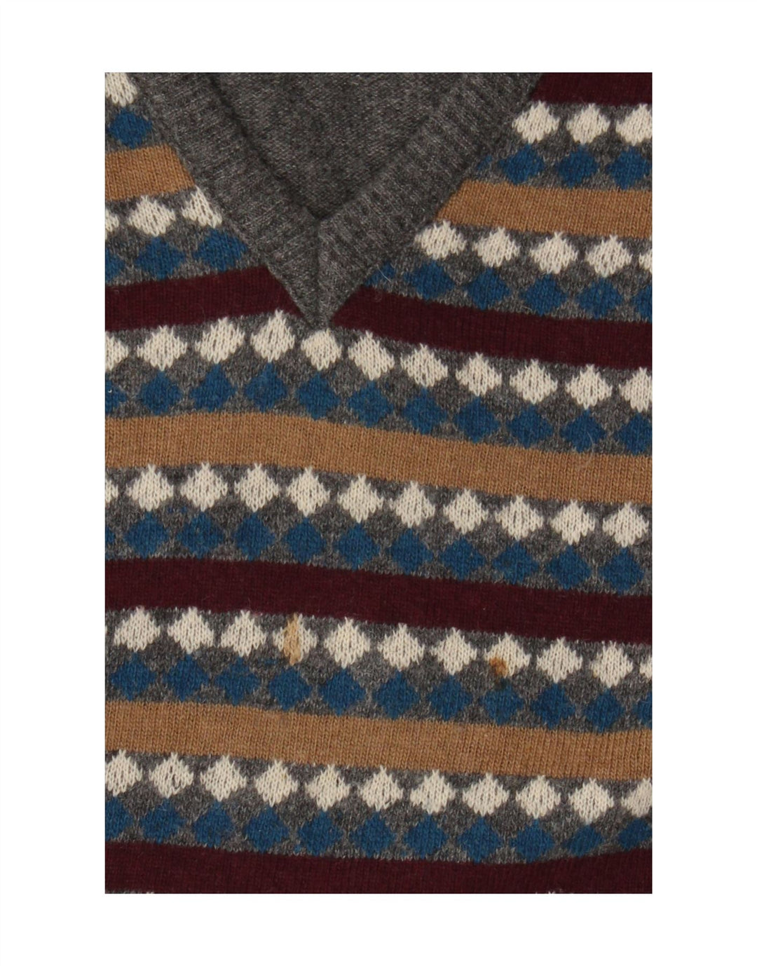 Maglione da uomo con scollo a V Carrera, lana a righe grigie grandi