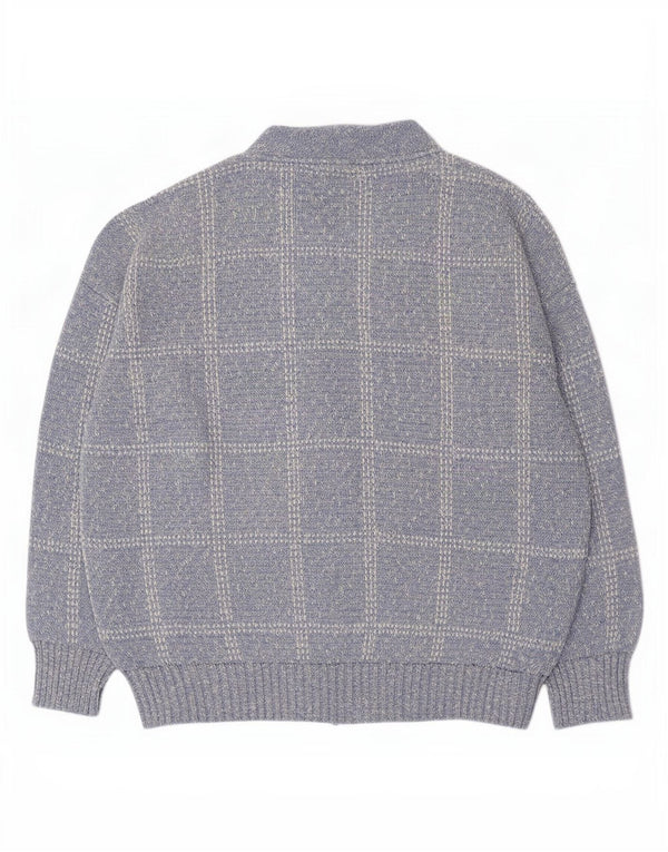 Maglione cardigan da uomo Rodes XL acrilico a quadri blu