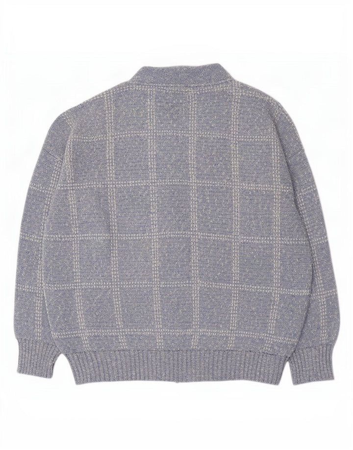 Maglione cardigan da uomo Rodes XL acrilico a quadri blu
