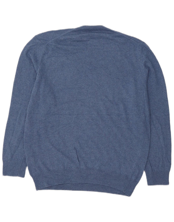 Maglione maglione girocollo da uomo Zara grande blu in poliammide