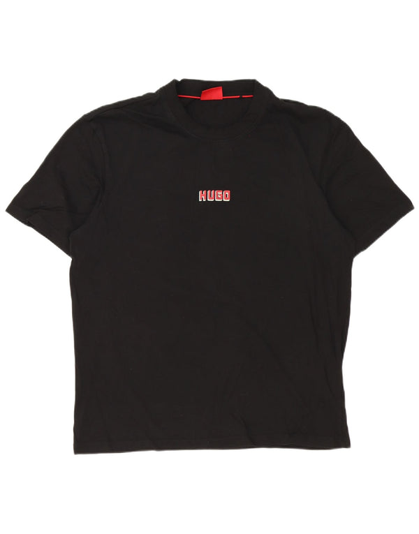 T-shirt grafica da uomo Hugo Boss Top grande in cotone nero