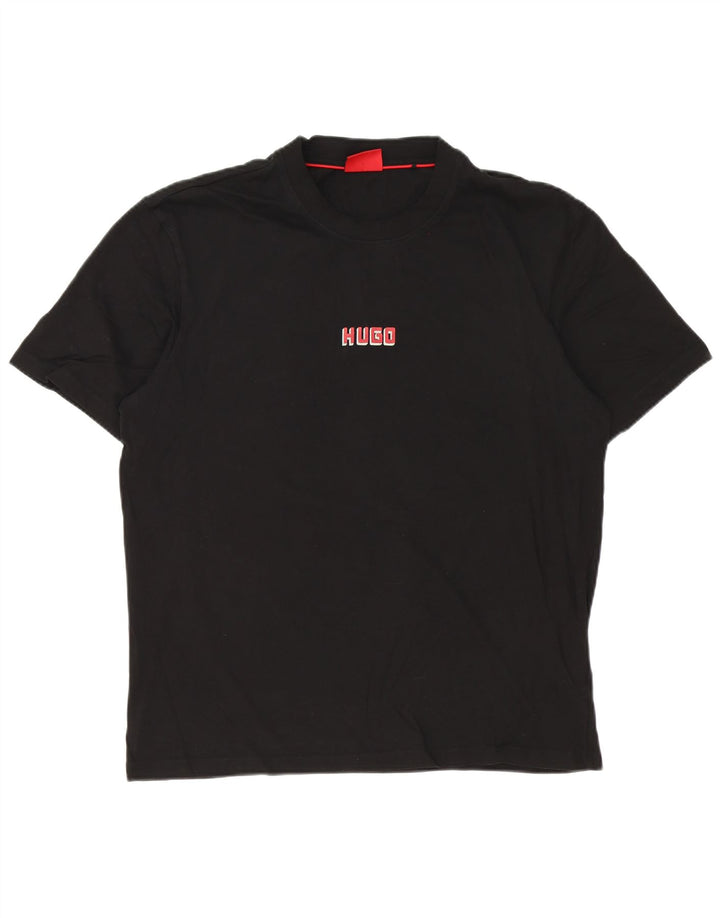 T-shirt grafica da uomo Hugo Boss Top grande in cotone nero