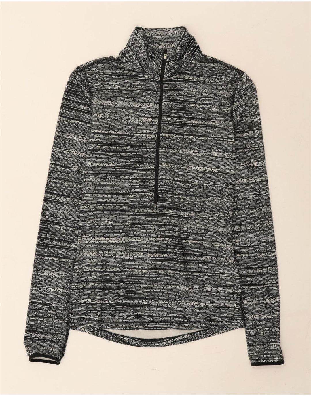 Maglia Nike da uomo con zip e collo a maniche lunghe, piccola, in poliestere chiazzato grigio