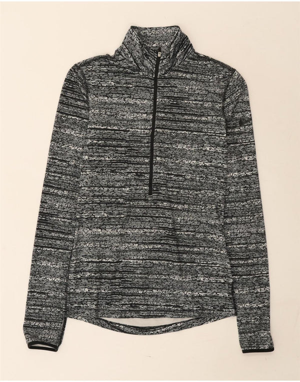 Maglia Nike da uomo con zip e collo a maniche lunghe, piccola, in poliestere chiazzato grigio