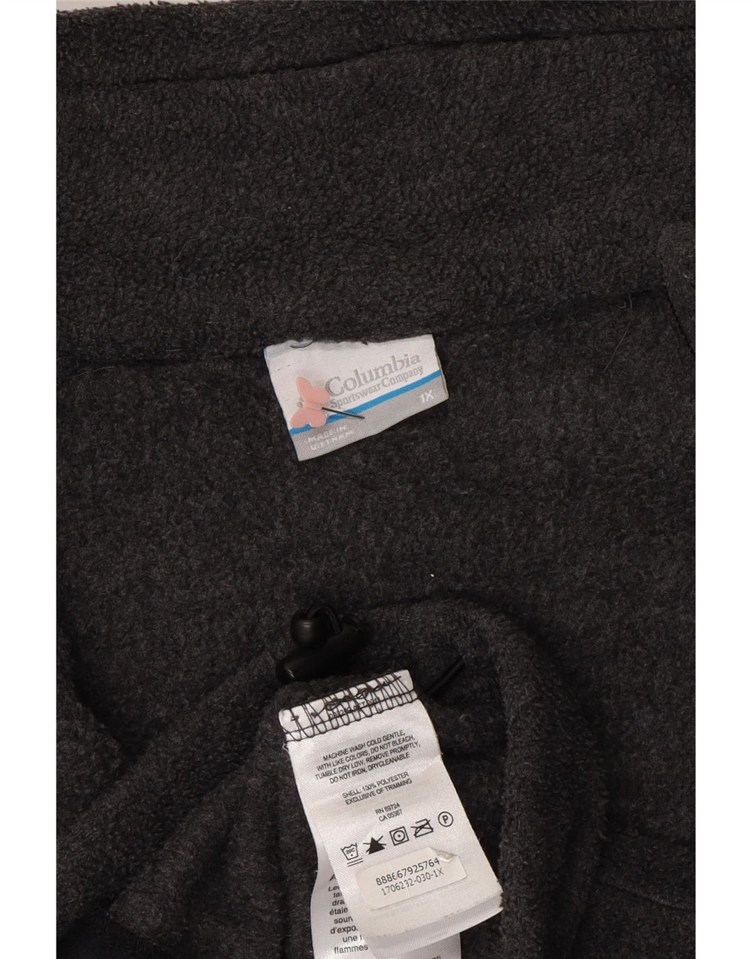 COLUMBIA Womens Fleece Jacket UK 18 XL Grey Polyester Vintage Columbia and Second-Hand Columbia from Messina Hembry 