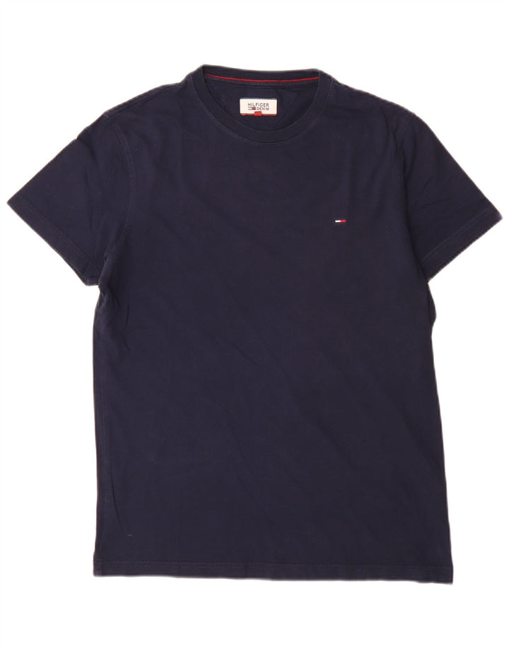 Tommy Hilfiger T-shirt regolare da uomo Top Small in cotone blu navy