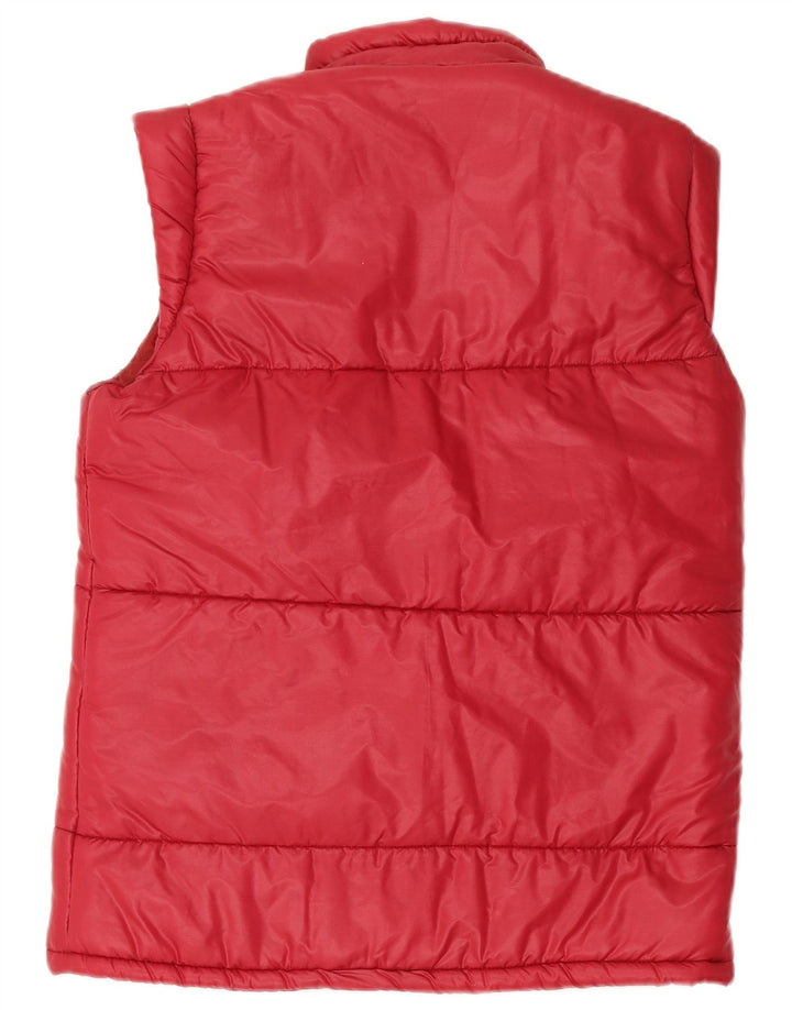 Gilet imbottito vintage da donna IT 46 Large rosso in poliammide