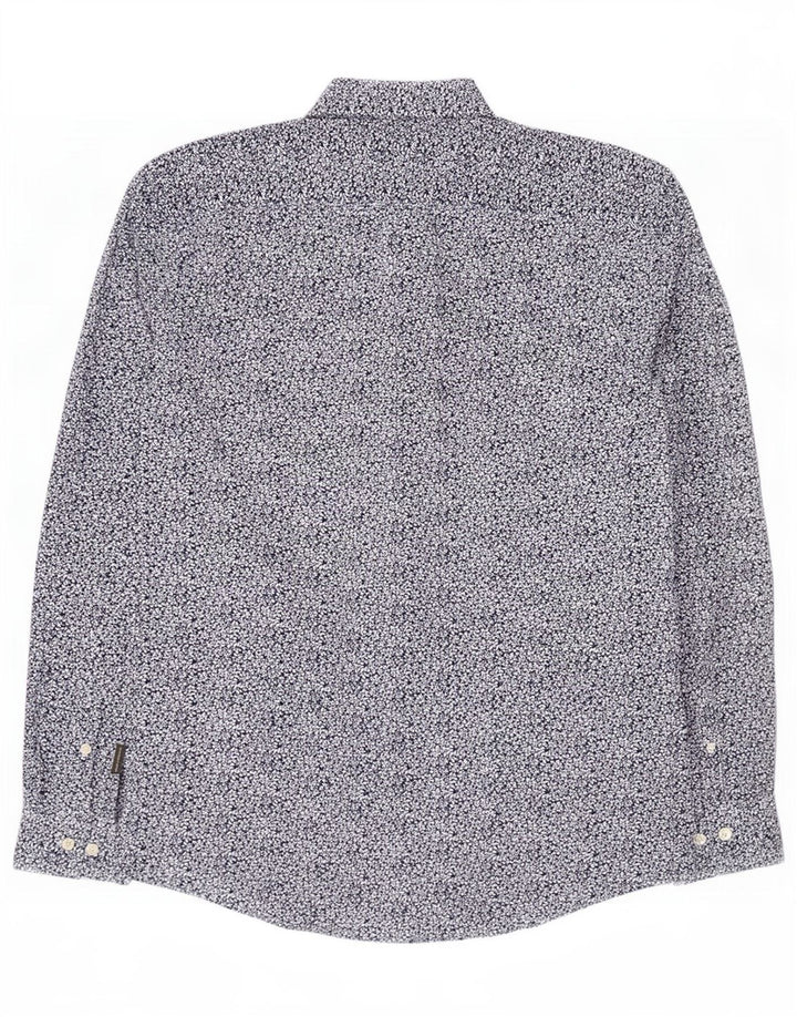 Camicia da uomo French Connection in cotone floreale blu medio