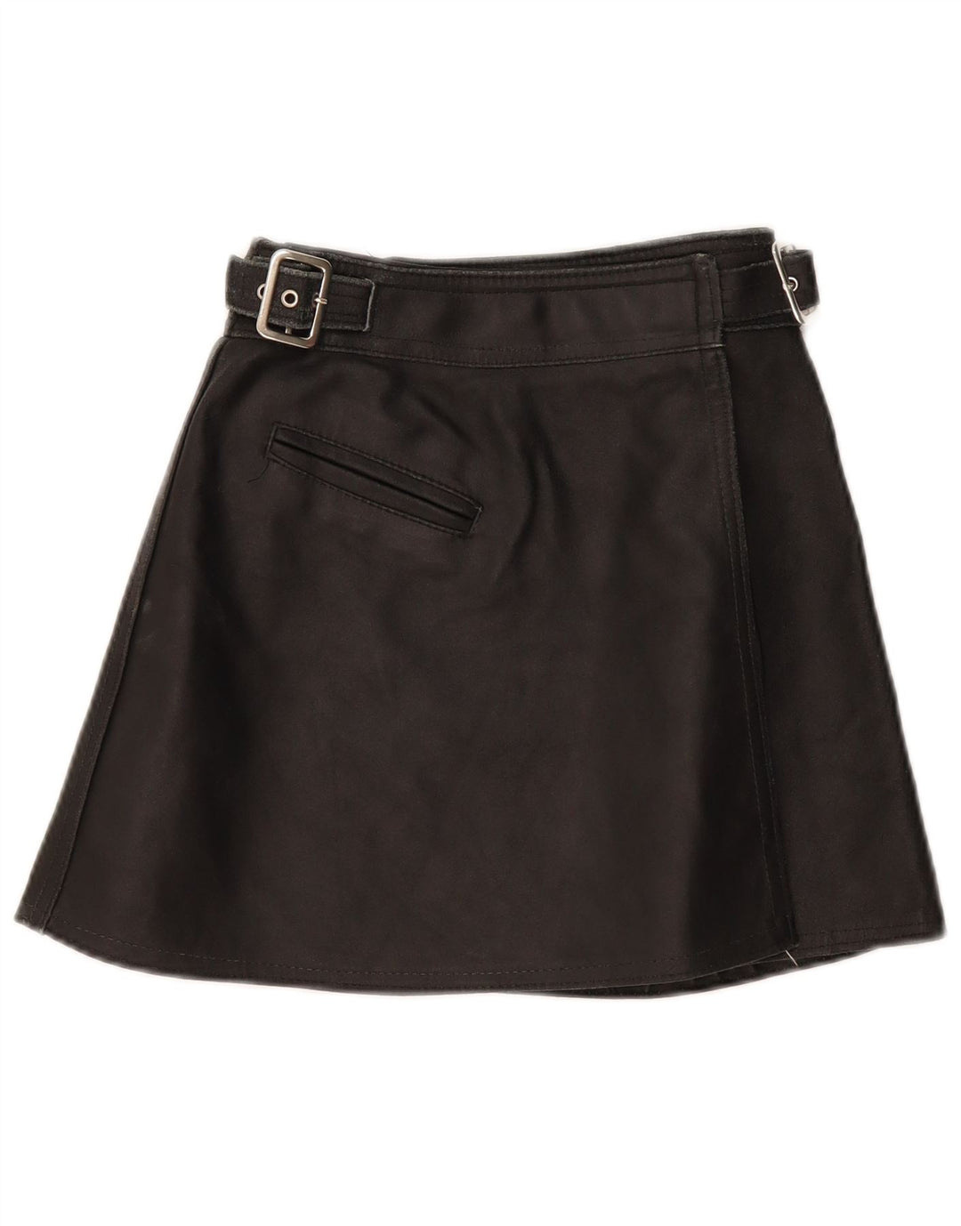 Gonna in pelle avvolgente da donna VINTAGE W22 2XS Nera