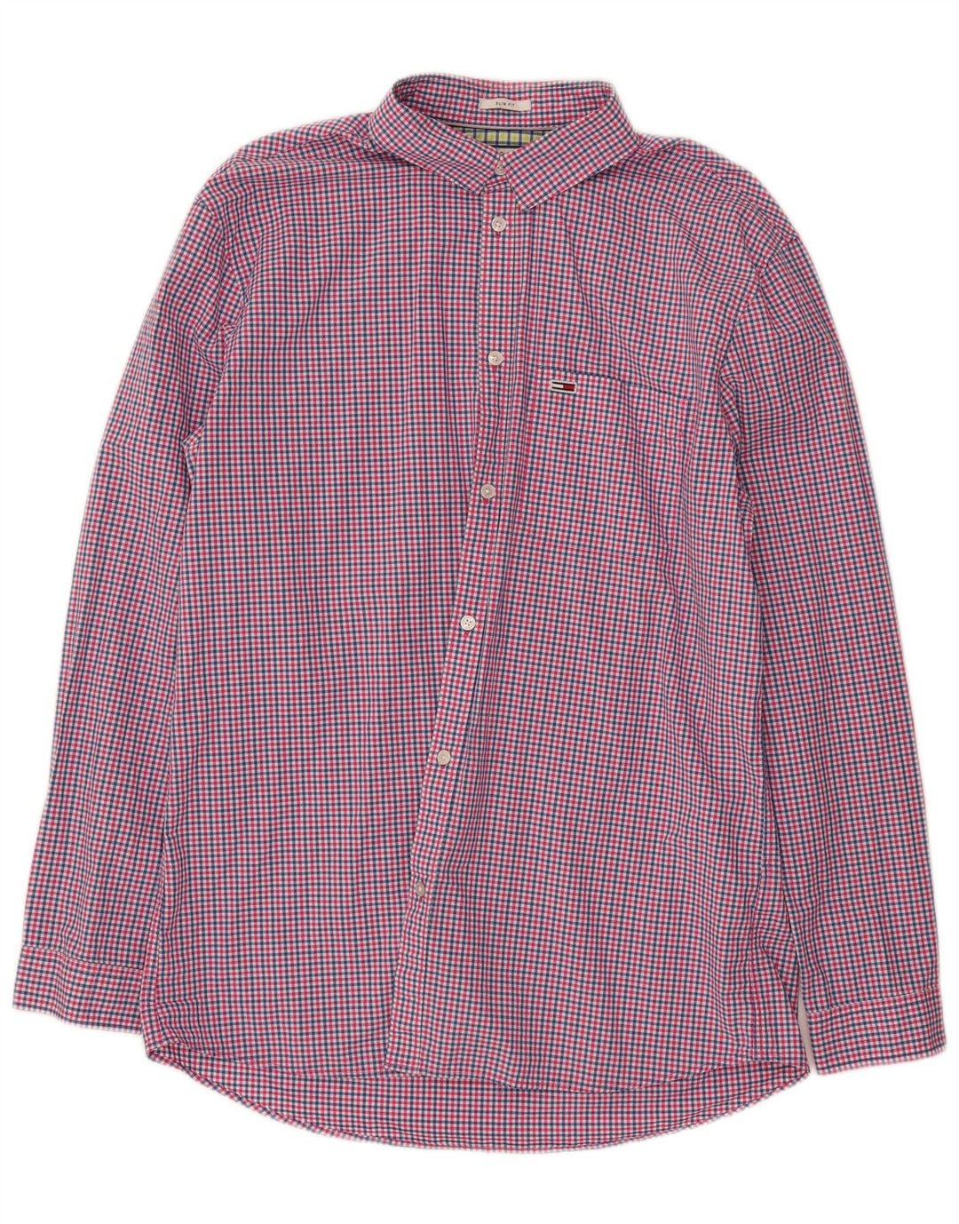 Camicia slim fit da uomo Tommy Hilfiger XL in cotone a quadretti multicolore