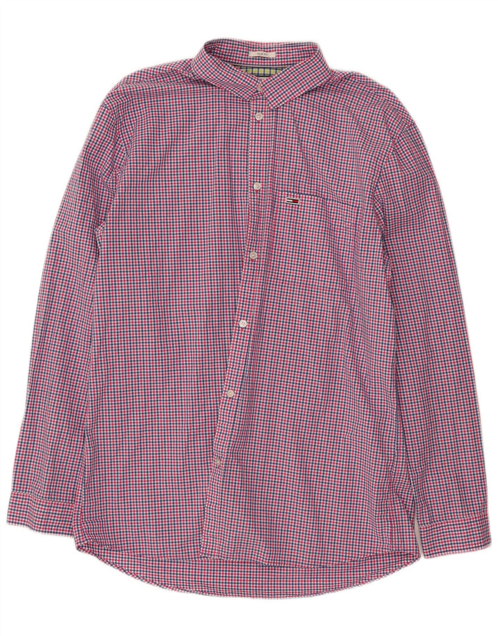 Camicia slim fit da uomo Tommy Hilfiger XL in cotone a quadretti multicolore