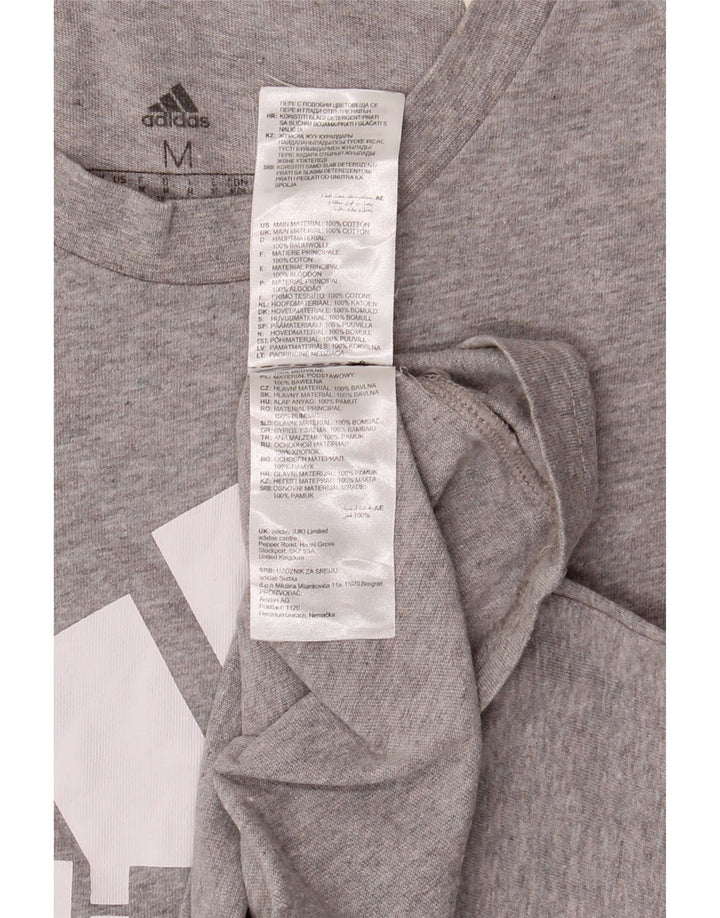 T-shirt grafica da donna Adidas Top UK 12 cotone grigio medio