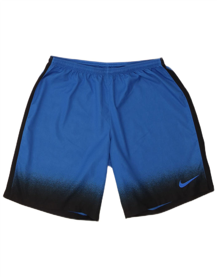 Pantaloncini sportivi Nike Dri Fit da uomo, grandi, in poliestere color block blu