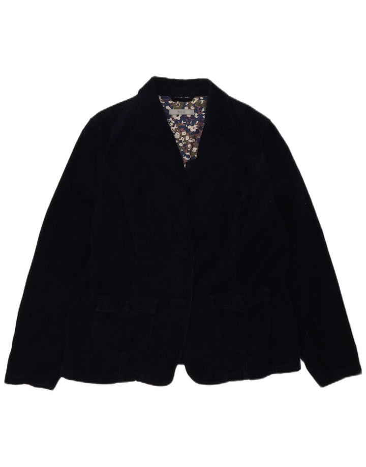 Giacca blazer in velluto a coste a 2 bottoni Marks & Spencer da donna UK 18 XL Blu navy