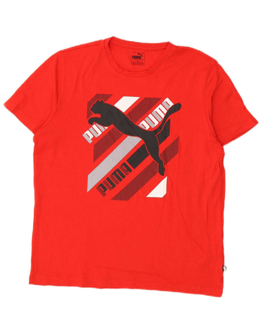 T-shirt grafica da uomo Puma Top grande in cotone rosso