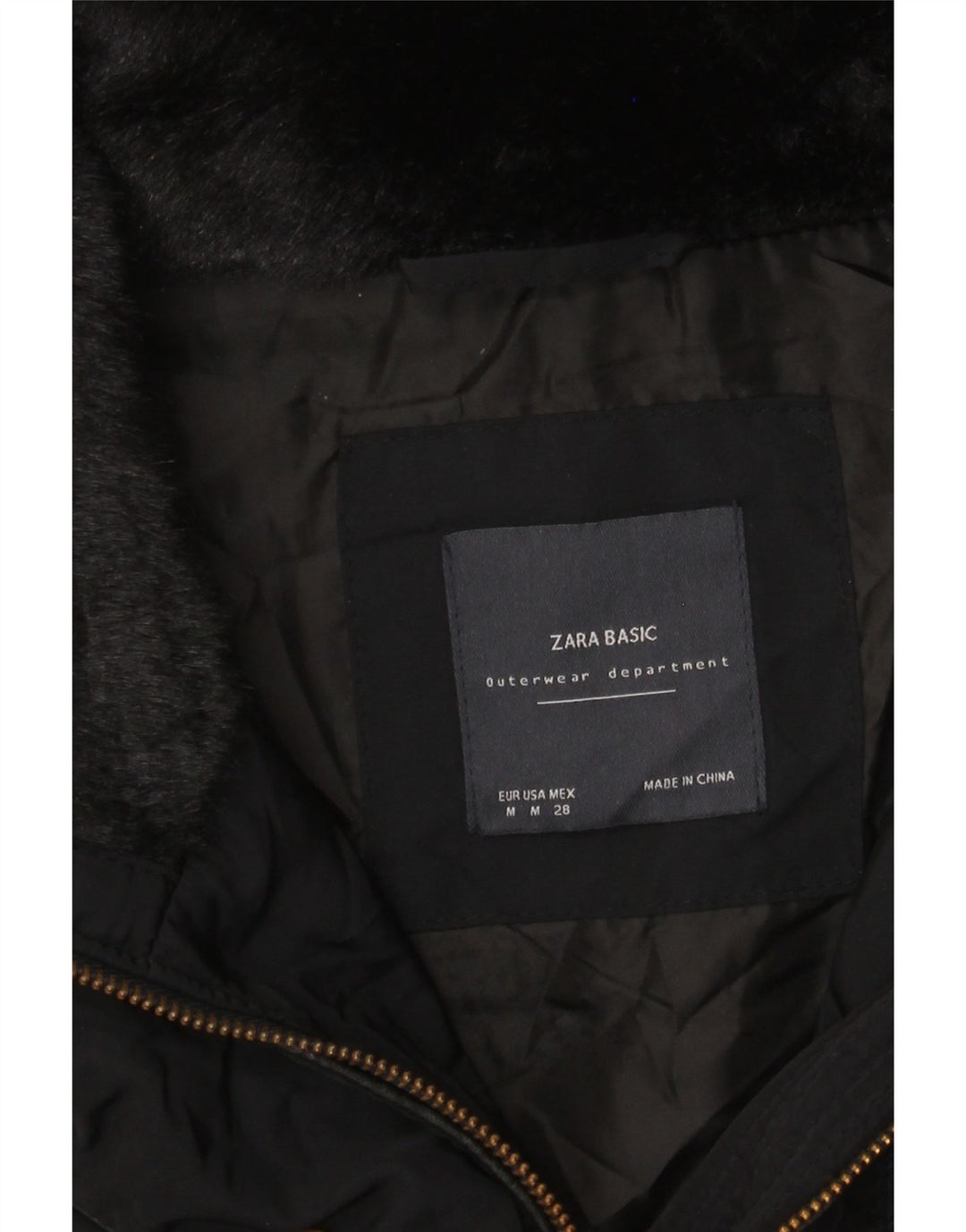 Cappotto imbottito da donna Zara UK 14 medio nero