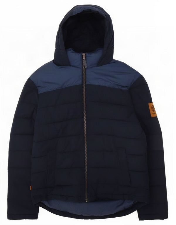Giacca imbottita con cappuccio da uomo Timberland UK 38 Medium Navy Blue Colourblock