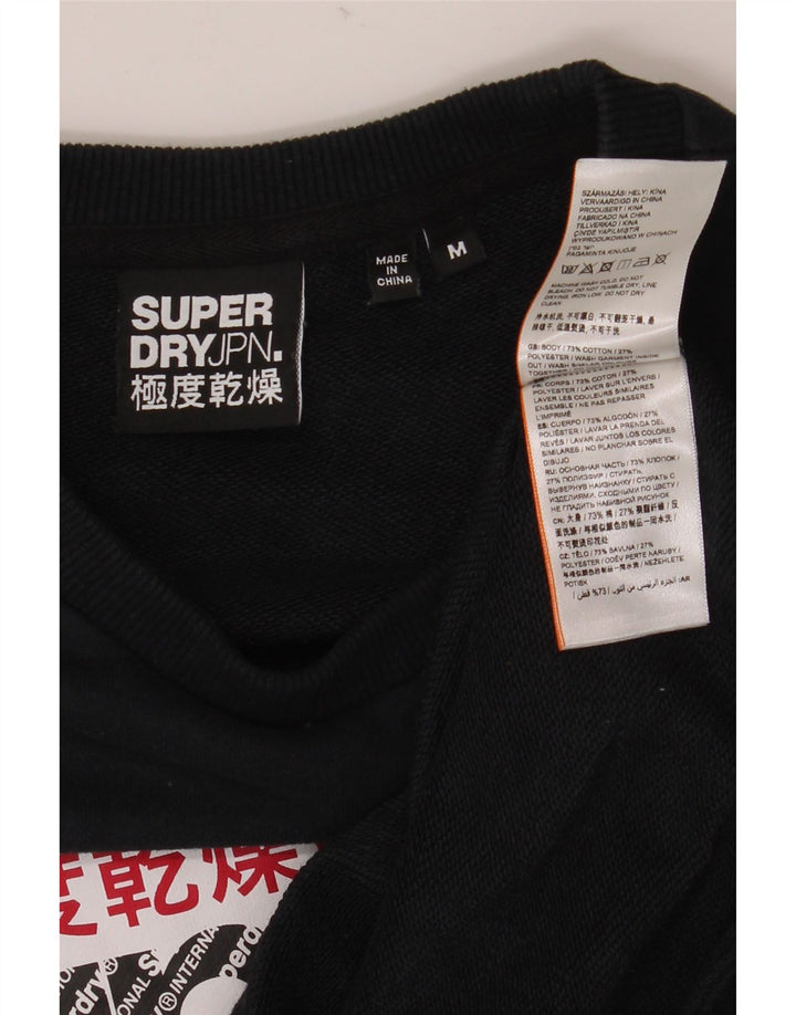 Felpa grafica da uomo Superdry, maglione in cotone color block medio nero
