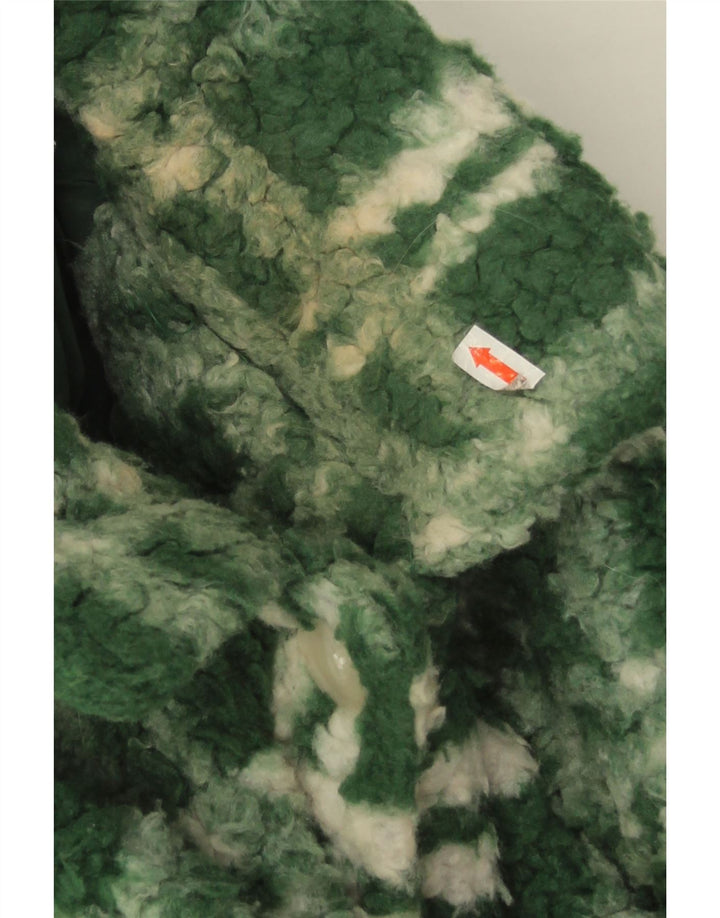 Giacca in pile oversize da donna Zara UK 14 Poliestere a quadri verdi grandi