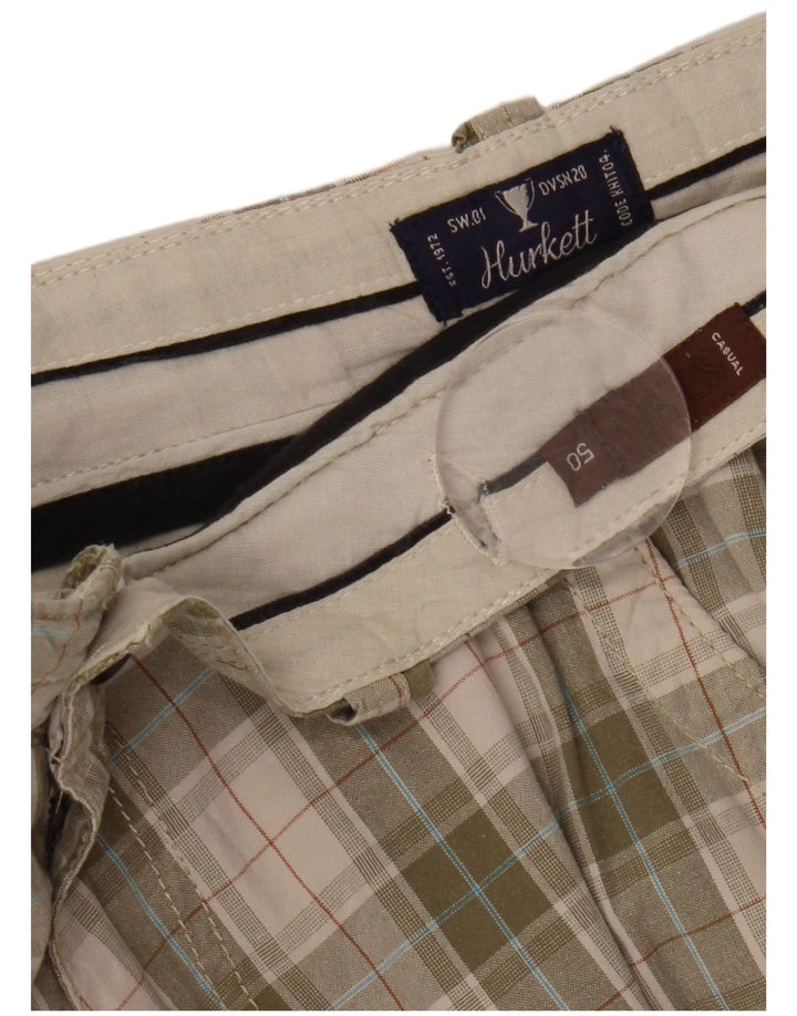Pantaloncini cargo da uomo VINTAGE IT 50 grandi W38 quadri verdi