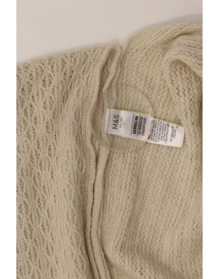 Maglione cardigan poncho da donna Marks & Spencer taglia unica acrilico bianco sporco
