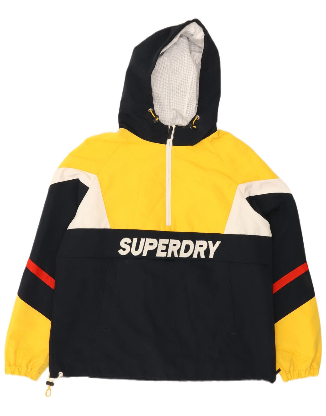 Giacca anorak grafica oversize da donna SUPERDRY UK 12 giallo medio
