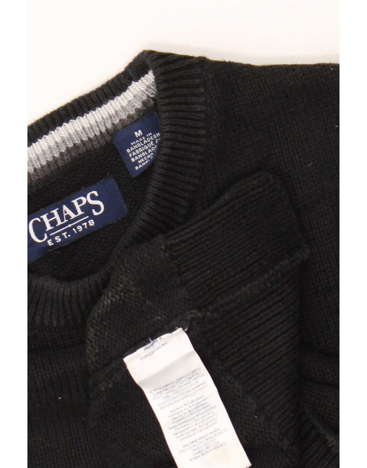 Maglione da uomo girocollo Chaps in cotone nero medio