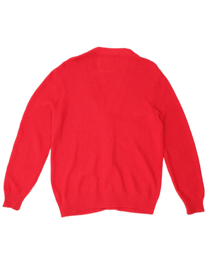 JACK WILLS Maglione cardigan da uomo in cotone rosso medio