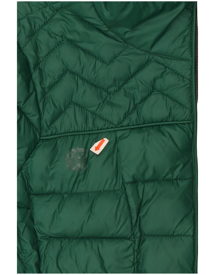 Giacca imbottita con cappuccio da donna Michael Kors UK 14 Nylon verde medio