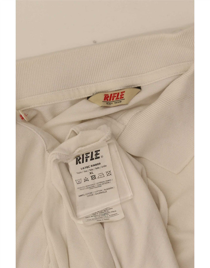 Polo da uomo Rifle XL in cotone bianco