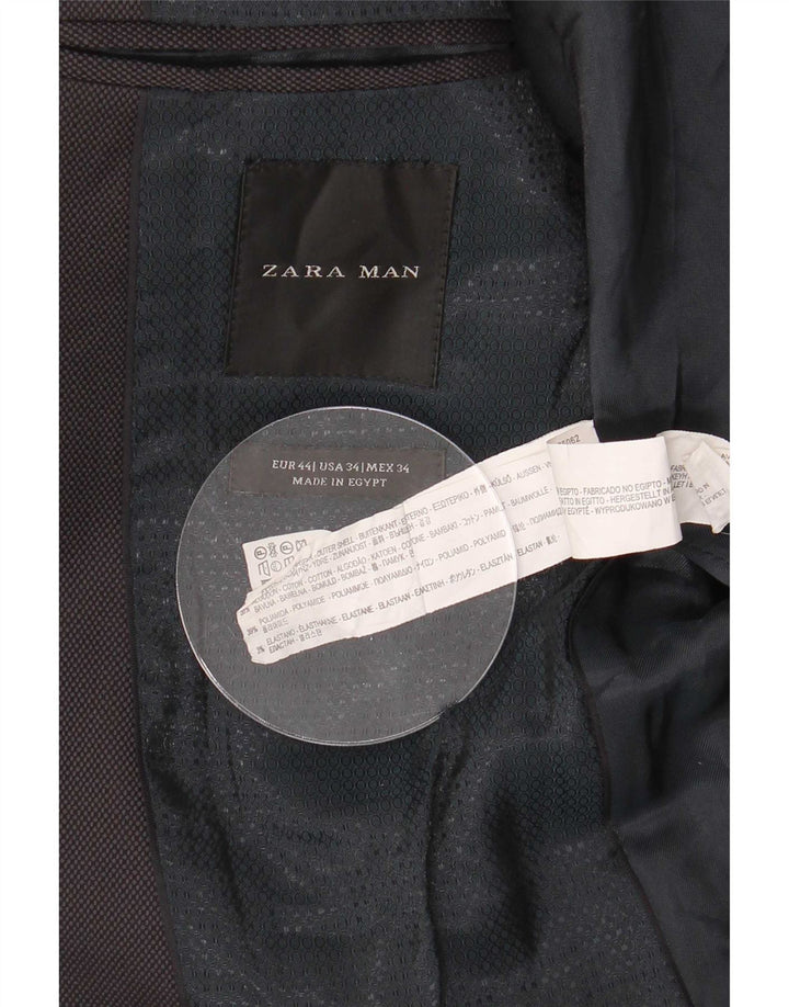 Giacca blazer a 2 bottoni da uomo Zara EU 44 XS cotone grigio