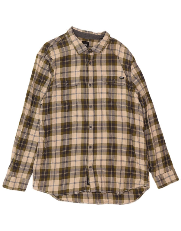 Camicia da uomo in flanella dal taglio classico Vans XL in cotone a quadri verdi