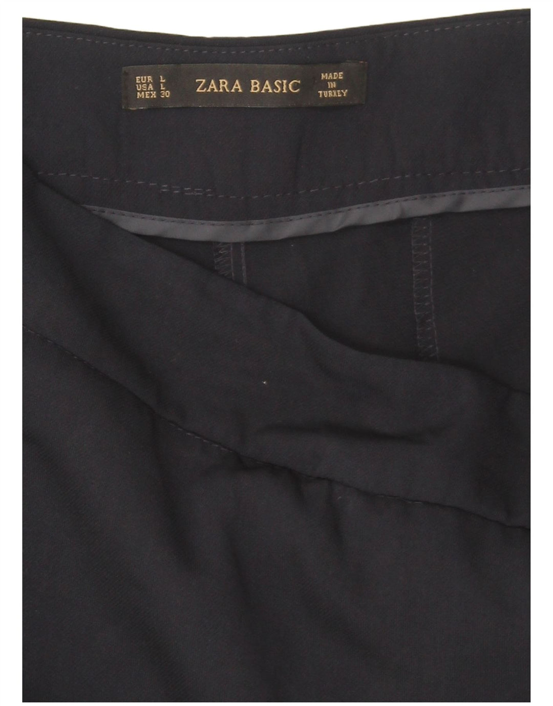 Pantaloni chino affusolati da donna Zara grandi W30 L27 poliestere blu navy