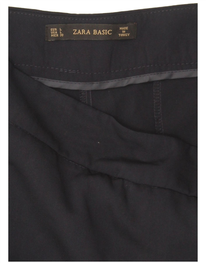 Pantaloni chino affusolati da donna Zara grandi W30 L27 poliestere blu navy