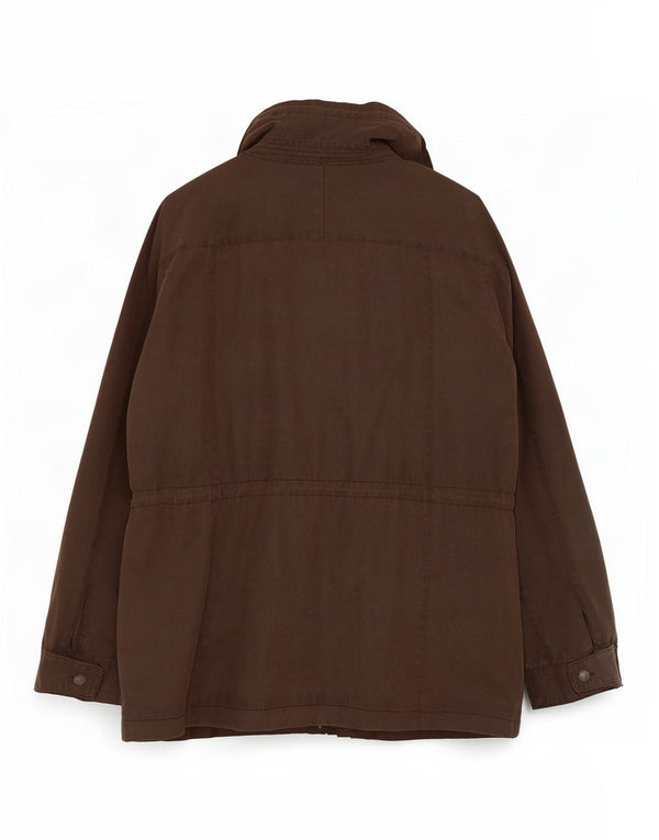 Giacca da donna in cotone cerato con cappuccio Fat Face UK 18 XL Marrone